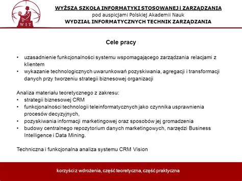 Wy Sza Szko A Informatyki Stosowanej I Zarz Dzania Ppt Pobierz