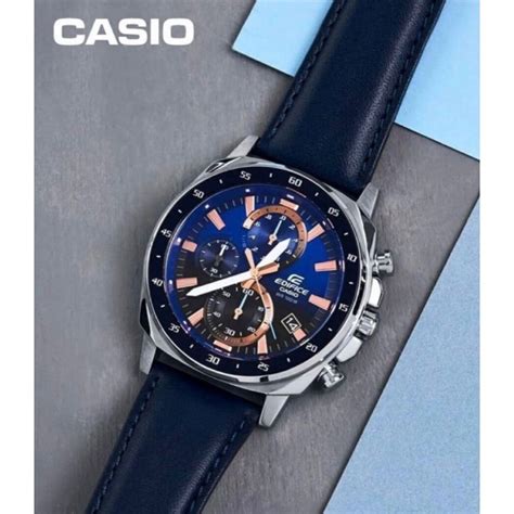 Edifice EFV 600L 2AVUDF Quartz Chronograph Dark Blue Dial Blue