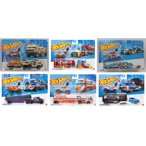 Hot Wheels 2023 Super Rigs Mix 3 Hauler And Vehicle Set