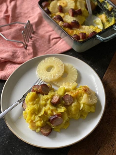 Preistamppot Met Ananas Chilikaas En Rookworst Foodinista