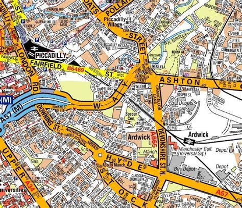 Manchester City Centre A-Z Street Wall Map