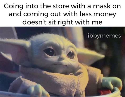 A Baby Yoda In A Bathtub With The Caption Going Into The Store With A