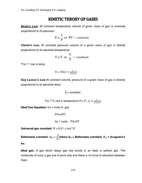 SOLUTION Kinetic Theory Of Gases Revision Notes Studypool