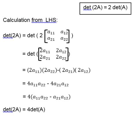 Solved If A X Matrix Has Det A What Are Det 2a Det 56 Off