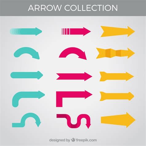 Free Vector Collection Of Colorful Arrows In Flat Design