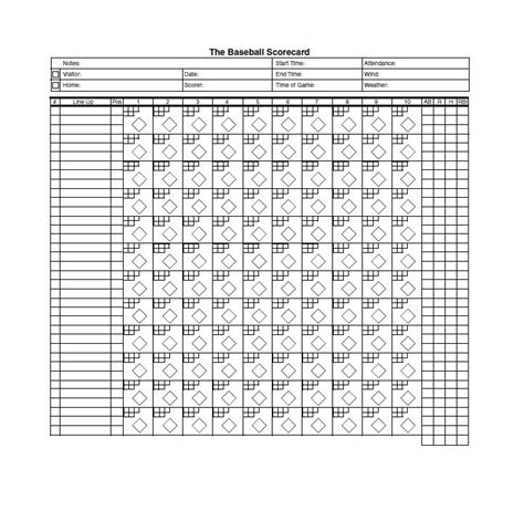 Printable Baseball Scorebook Room