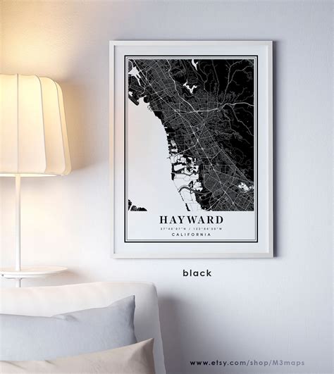 Hayward California Map Hayward CA Map Hayward City Map - Etsy