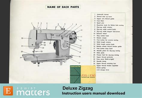 Deluxe Zigzag Sewing Machine Instruction Manual Pdf Download Etsy