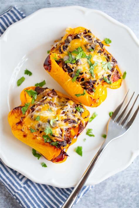 Air Fryer Stuffed Peppers Without Rice Food Banjo