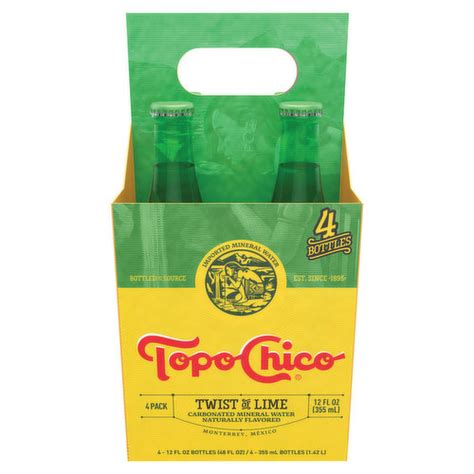 Topo Chico Sparkling Mineral Water Twist Of Lime Glass Bottles