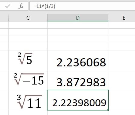 Función RAÍZ en Excel Raíz cuadrada Raíz cúbica cuarta quinta