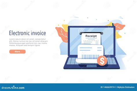 Recibo O Factura Electr Nico En El Ejemplo Plano Del Vector Cuenta De