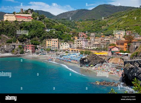 Strand Von Monterosso Al Mare Cinque Terre Ligurien Italienische