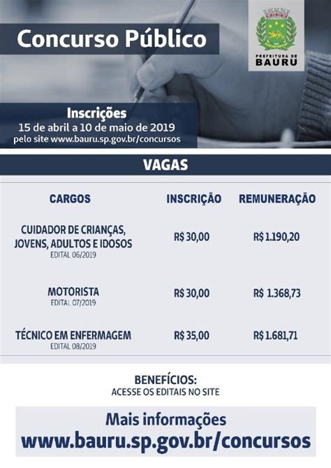 Seguem Abertas As Inscrições Para Concursos Públicos Prefeitura