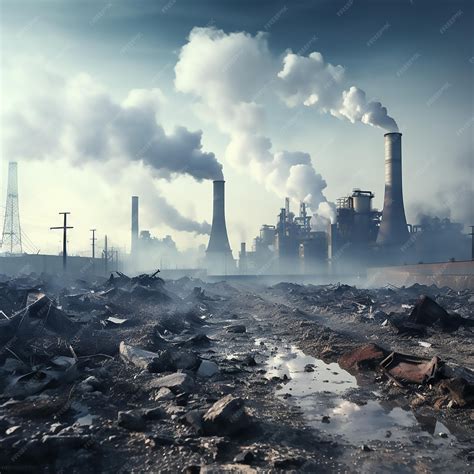 Premium AI Image | Industry Pollution Factories climate change