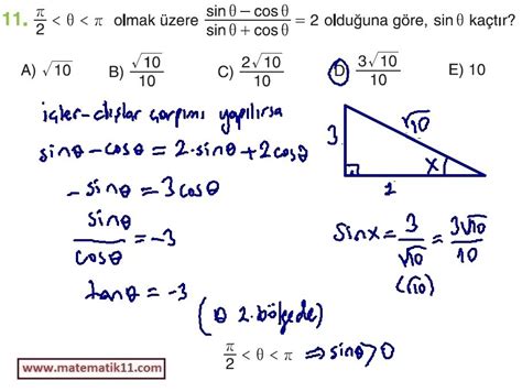 11 SINIF İLERİ MATEMATİK KİTABI CEVAPLARI İPEKYOLU YAY SAYFA 223 soru 11