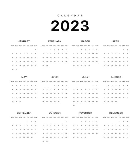 Calendario A O Ilustraci N Vectorial Plantilla De Dise O