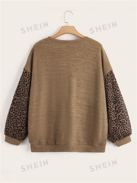 Shein Unity Plus Leopard Print Drop Shoulder Sweatshirt Shein Usa