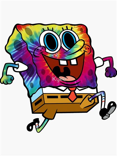 Trippy Spongebob Sticker By Kyee Redbubble