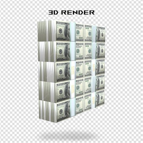 Premium PSD | USA 100 dollar currency 3d rendering
