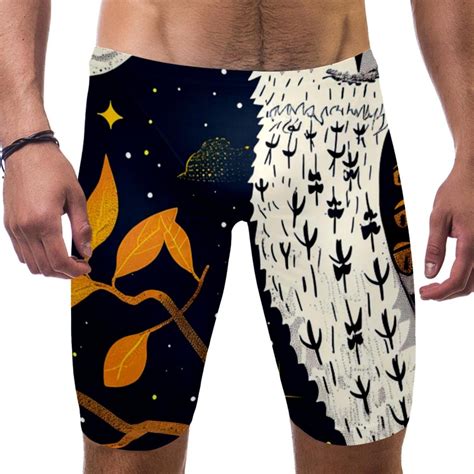 Jammers For Men Mens Swim Jammers Owl Moon Stars