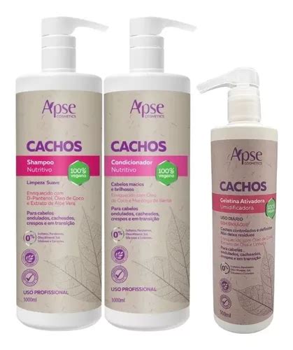 Kit Apse Cachos Shampoo E Condicionador 1l Gelatina 500ml MercadoLivre