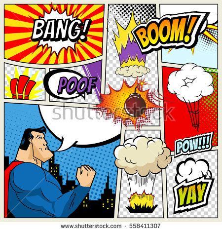 Illustration Comic Book Page Pop Art Stock Vector Royalty Free