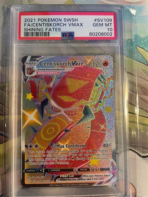 Mavin | Pokemon PSA 10 SV109 Centiskorch VMax Full Art Shiny Shining Fates