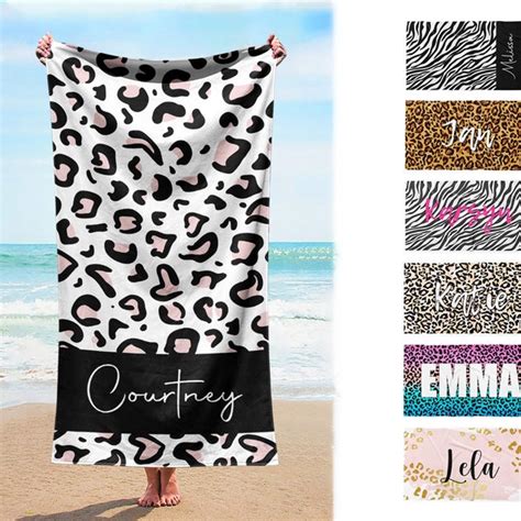 Cheetah Print Beach Towel Etsy