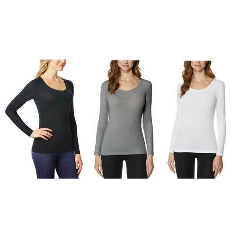 32 Degrees Heat Womens Scoop Neck Long Sleeve Top