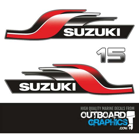 Suzuki 15hp Two Stroke Outboard Engine Decalssticker Kit Etsy