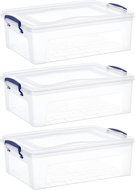 Amazon Superio Storage Bins With Lids Clear Boxes For Organizing