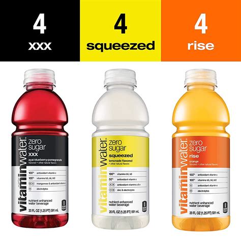 Vitaminwater Zero Sugar Variety Pack Nutrient Enhanced Flavored Water