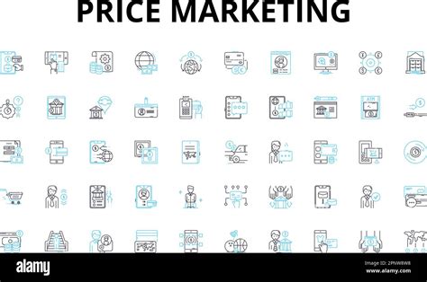 Precio Marketing Lineal Iconos Set Precios Valor Descuentos