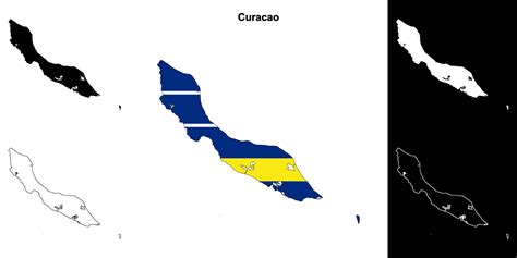 Curacao Blank Outline Map Set Vector Art At Vecteezy