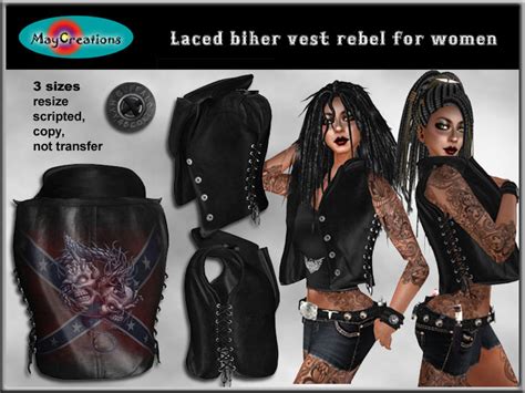 Maycreations Fashion For Second Life Avatars Laced Leather Vests