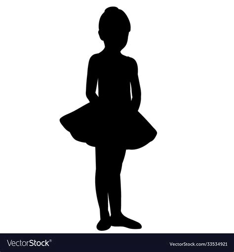 Silhouette A Little Girl Dancing Ballerina Vector Image