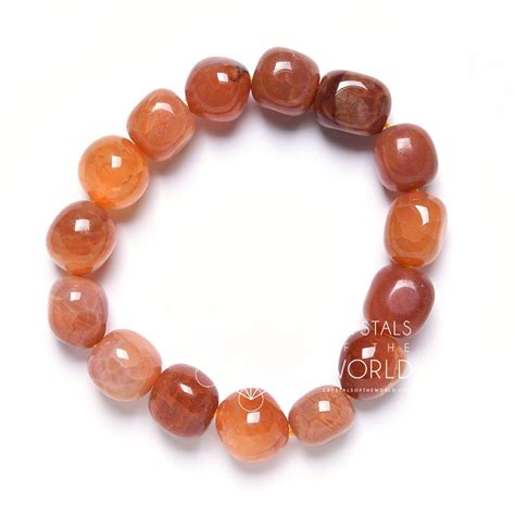 Fire Agate Nugget Bracelet - Crystals of the World