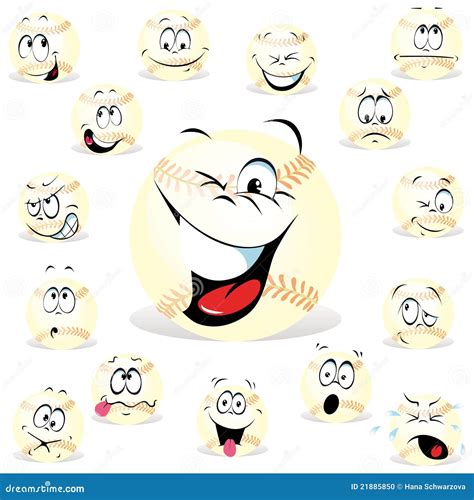 Baseball Laughing Loudly Mascot Vector Cartoon Illustration