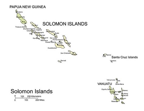 Solomon Islands Map for PowerPoint, Islands, Capital - Clip Art Maps