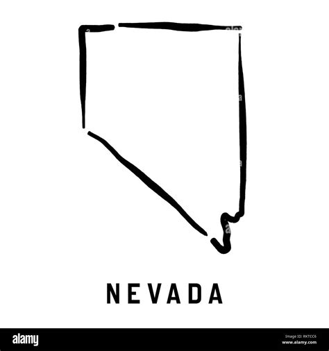 Nevada Simple Logo State Map Outline Smooth Simplified Us State Shape Map Vector Stock Vector