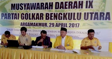 Terpilih Aklamasi Buyung Satria Nahkodai Dpd Golkar Bengkulu Utara