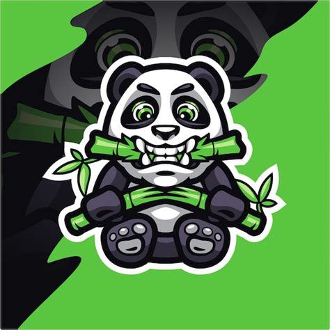 Design Do Logotipo Do Mascote Panda Vetor Premium