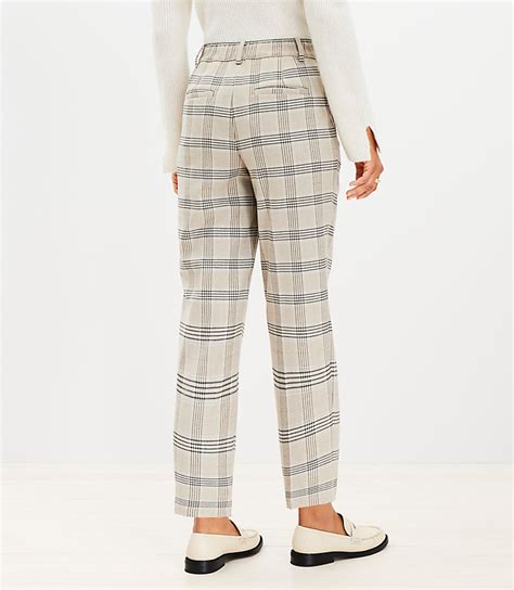 Pleated Tapered Pants In Shimmer Plaid