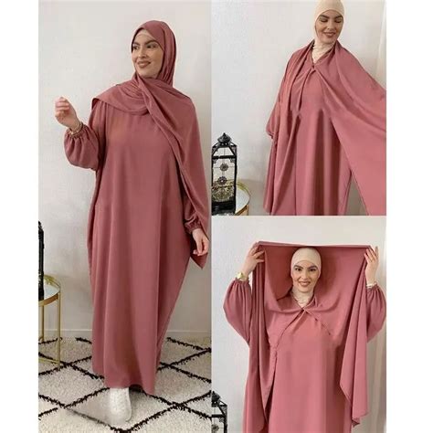 Hooded Abaya Jilbab For Women Ramadan Eid Muslim Long Khimar Hijab