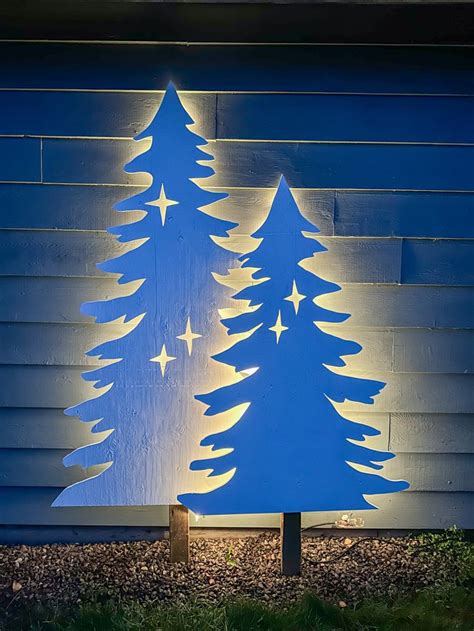 Diy Christmas Tree Cut Outs Made Easy Outdoor Christmas Tree Christmas Tree Cut Out Tree