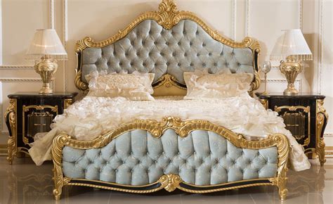 Casa Padrino Luxury Baroque Bedroom Set Light Blue Black Gold 1