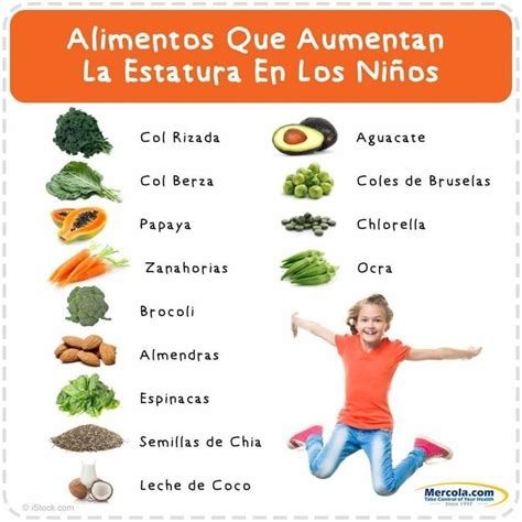 Alimentos que aumentan la estatura de los niños Alimentos para