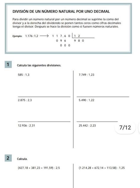 De Un N Mero Natural Por Uno Decimal Para Dividir Un N Mero Natural