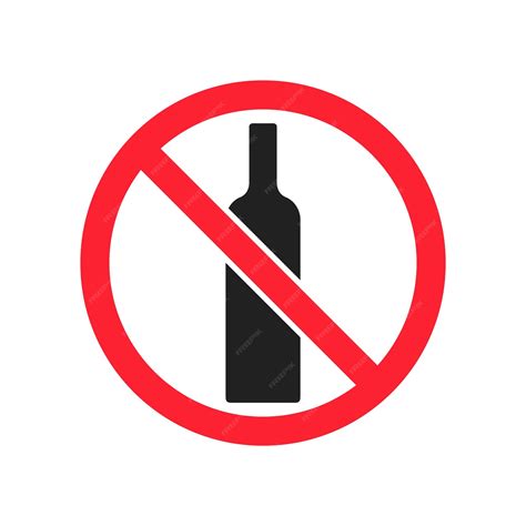Kein Alkohol-Getränk-Verbot-Schild-Symbol, isolierte Vektor